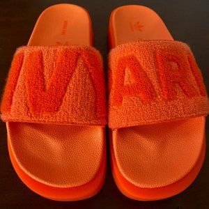Adidas IVY Park Beyoncé Slides Orange Sandals Unisex M7 Women’s 8-9 Size